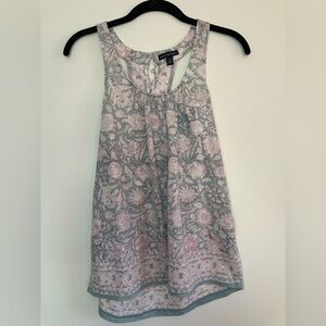 Pink & Teal Floral Button-Back Tank – American Eagle S/P